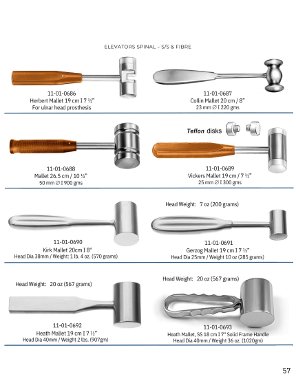 Orthopedic Mallets & Elevators Spinal S/s & Spinal